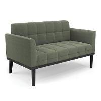 Namoradeira 2 Poltronas Base Madeira Fixa Pto Elisa Bouclê D03 - D?rossi Cor Verde Pistache - 5