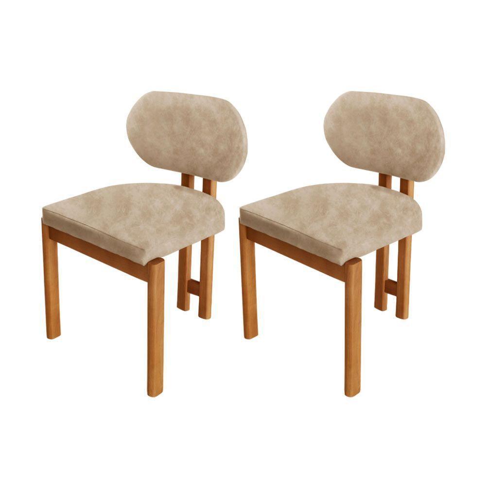Conjunto Com 2 Cadeiras Madeira Nala Milano/Imbuia Nat. - 1