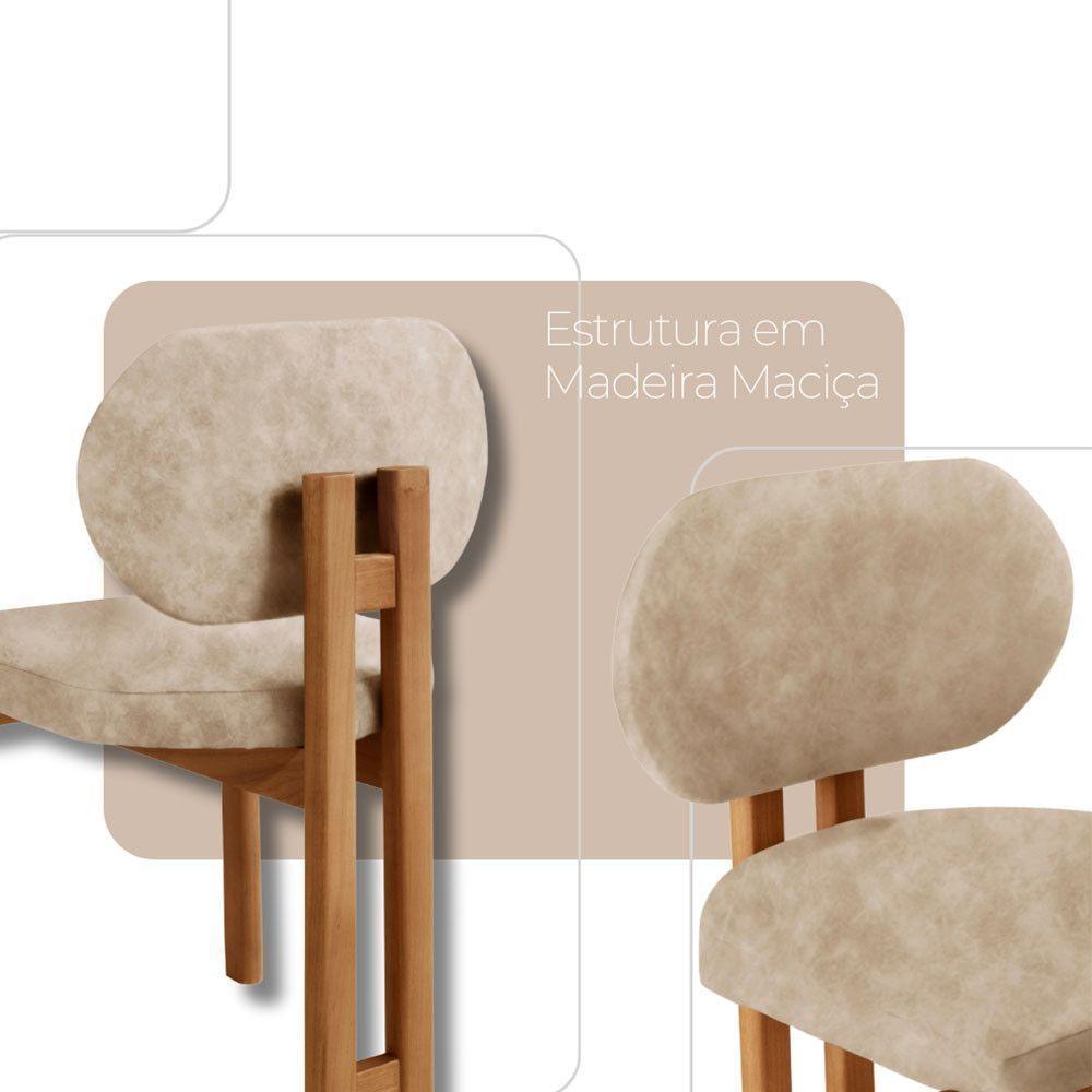 Conjunto Com 2 Cadeiras Madeira Nala Milano/Imbuia Nat. - 3