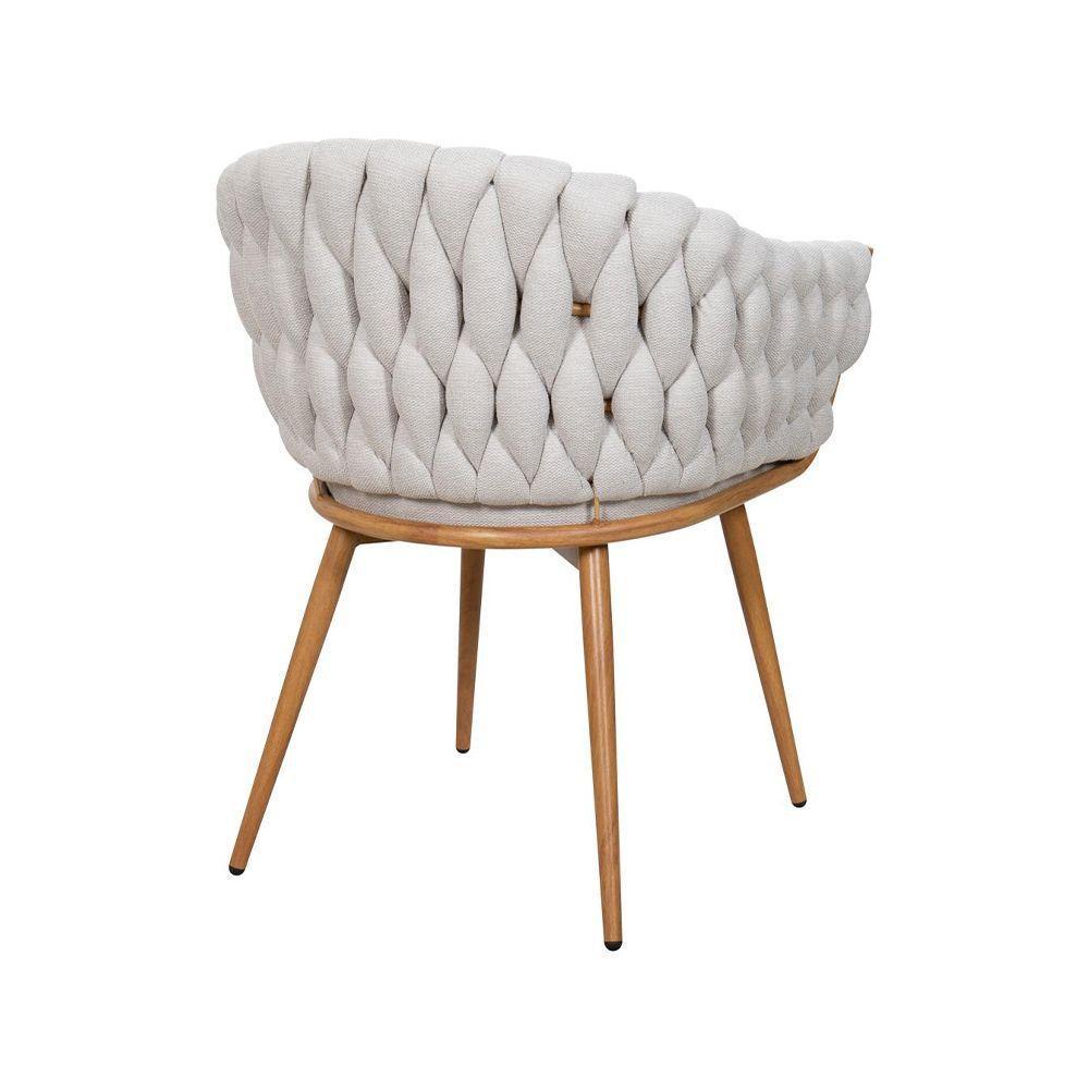 Kit 4 Cadeiras De Aproximação Eloá Estrutura Aço Carbono Laminado Natural Com Estofado Linho Cru - 5