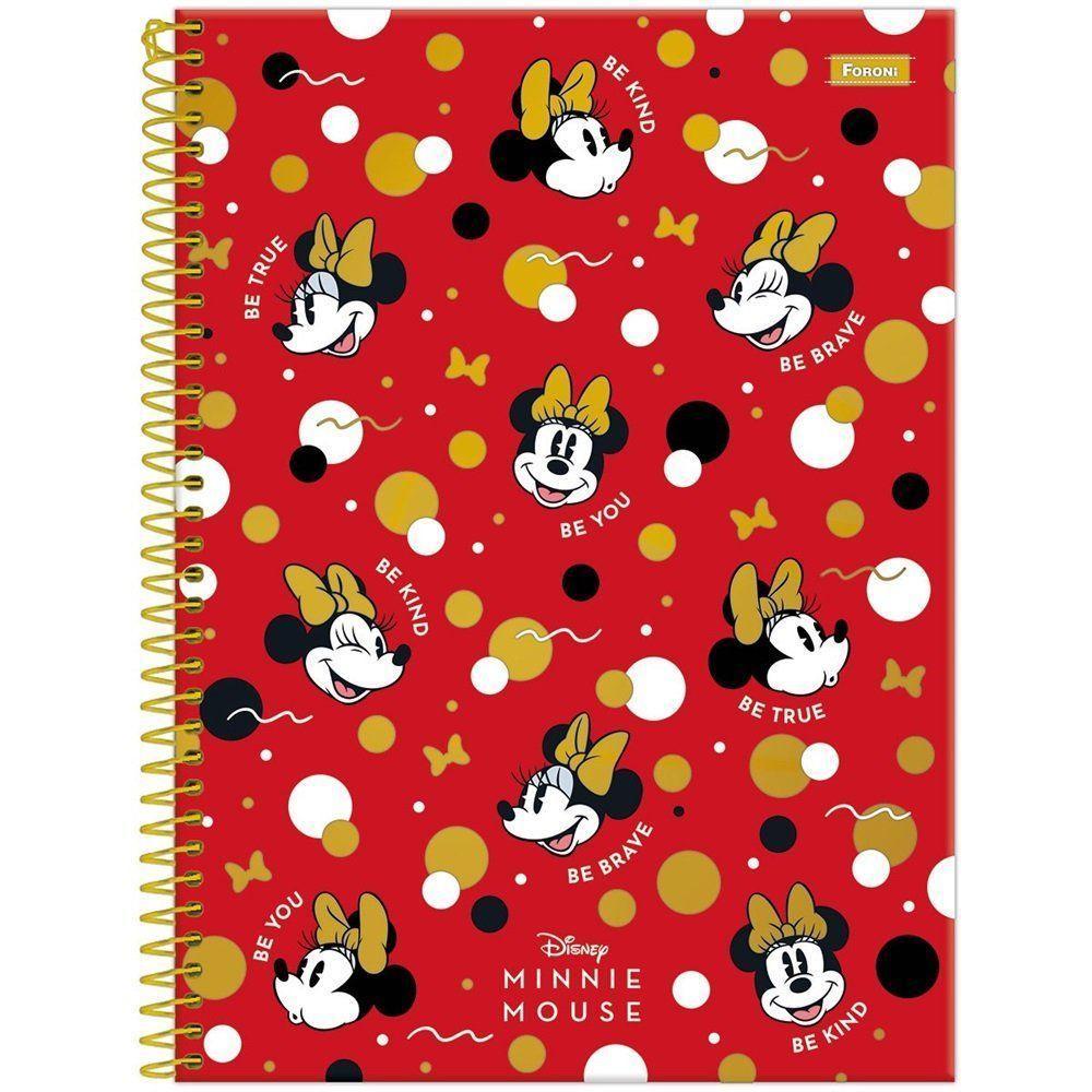 Caderno Espiral Capa Dura Universitário 1 Matéria Disney Minnie Mouse 80 Folhas Foroni Estampa 2 - 1