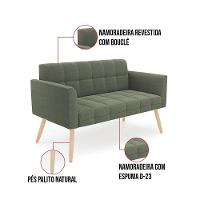Namoradeira E Poltrona Pé Palito Natural Elisa Bouclê D03 - D?rossi Cor Verde Pistache - 3