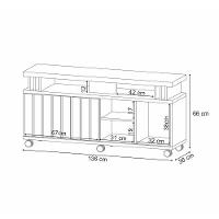 Rack Para Sala Bancada De Tv 70 Pol 136cm Sora 1.3 Off White/castanho H01 - D'rossi - 3
