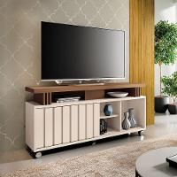 Rack Para Sala Bancada De Tv 70 Pol 136cm Sora 1.3 Off White/castanho H01 - D'rossi - 5