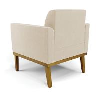 Sofá Namoradeira Com 2 Poltronas Base De Madeira Fixa Castanho Marisa Suede D03 - D?rossi Cor Bege - 5