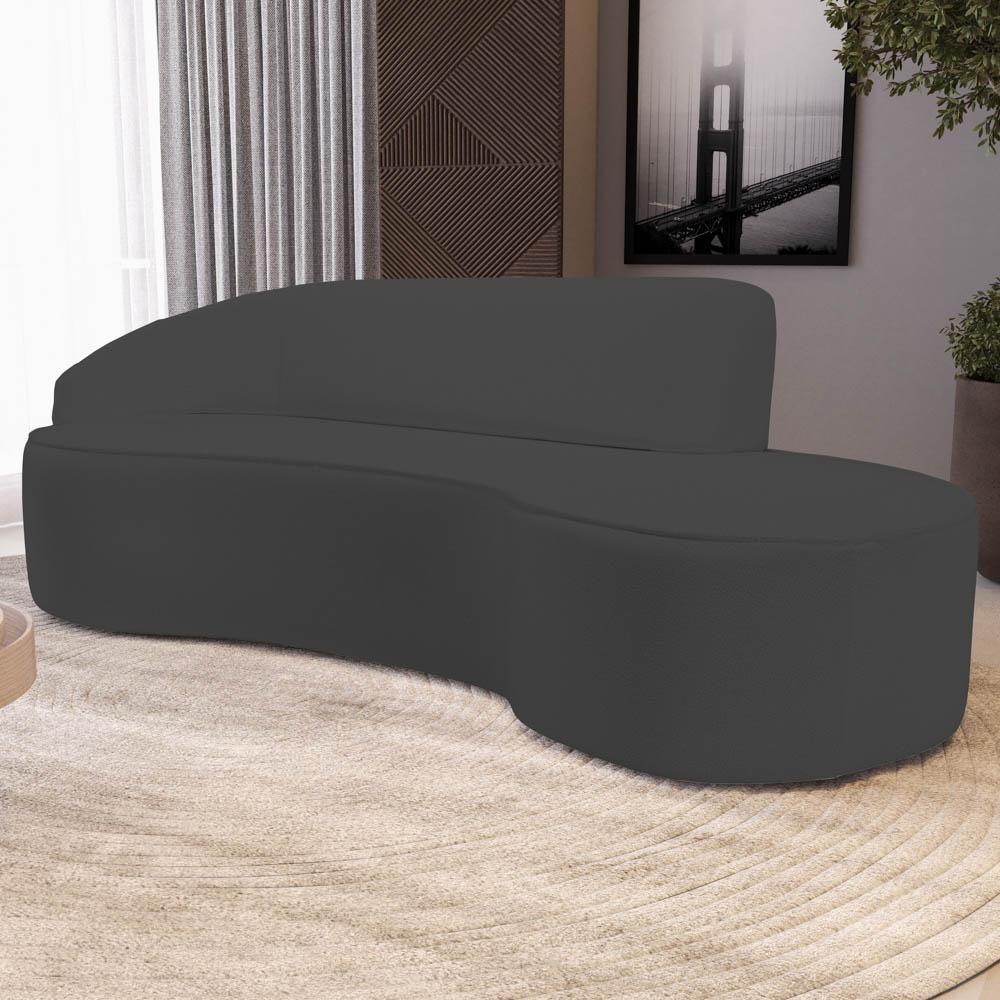 Sofá Living 2 Lugares 180cm Braço Esquerdo Mozart D06 Sintético Cinza - Mpozenato - 2