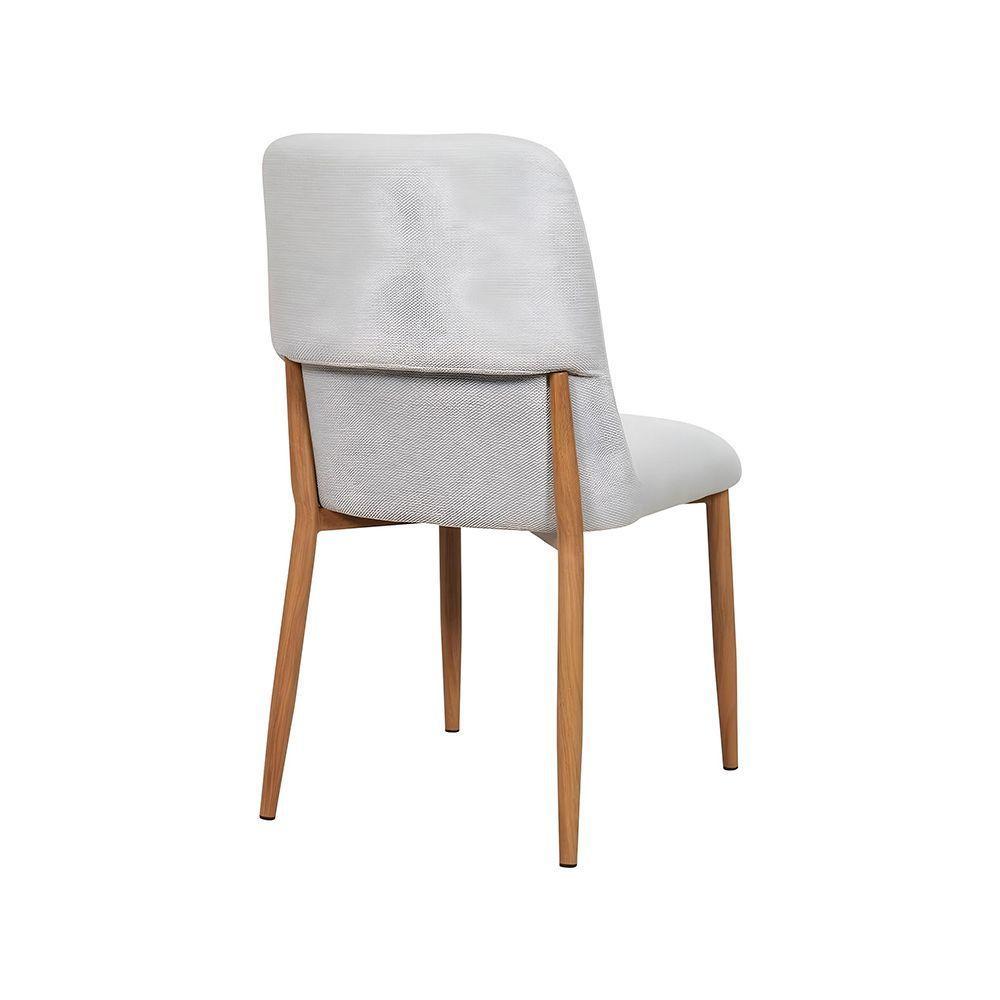 Kit 2 Cadeiras De Jantar Montana Estrutura Aço Carbono Laminado Natural Com Estofado Linho Cru - 5