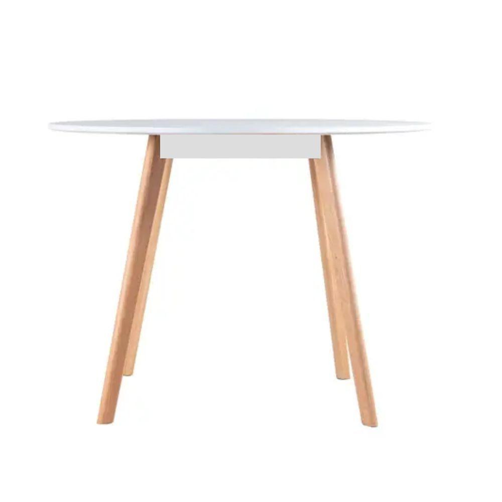 Conjunto Sala Jantar Morderna Mesa Leda 80cm E 4 Cadeiras Eiffel Eames Cor Branco - 4