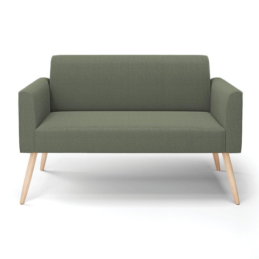 Sofá 2 Lugares Namoradeira Pé Palito Natural Marisa Bouclê Pistache D03 - D'rossi - 5