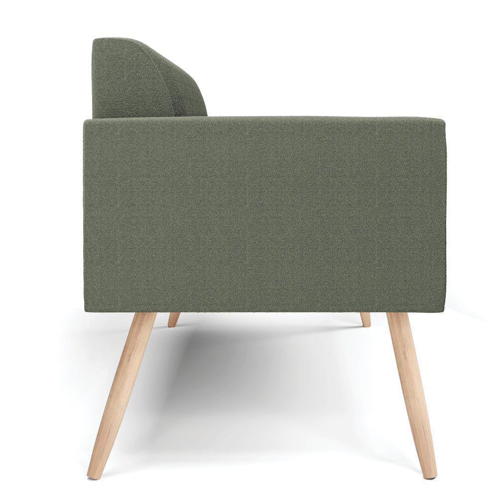 Sofá 2 Lugares Namoradeira Pé Palito Natural Marisa Bouclê Pistache D03 - D'rossi - 6