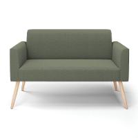 Sofá 2 Lugares Namoradeira Pé Palito Natural Marisa Bouclê Pistache D03 - D'rossi - 5