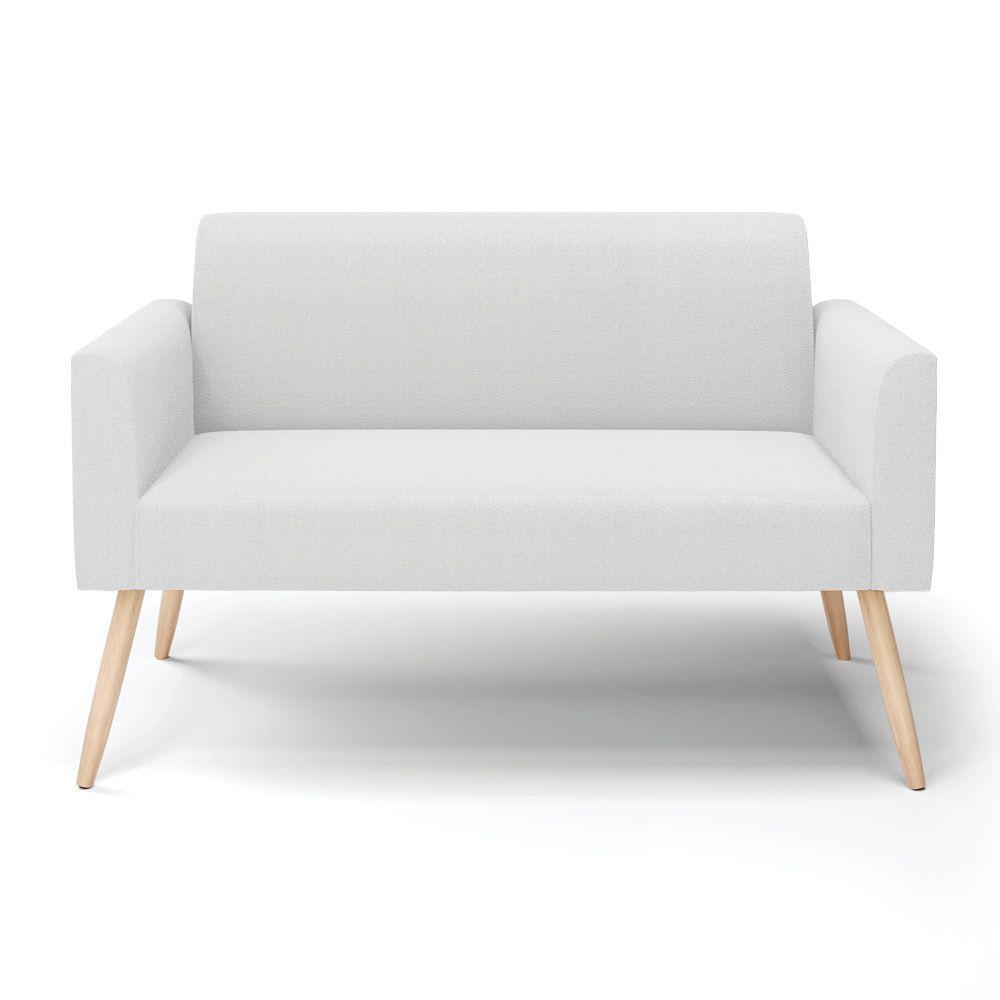 Sofá 2 Lugares Namoradeira Pé Palito Natural Marisa Bouclê Off White D03 - D'rossi - 5