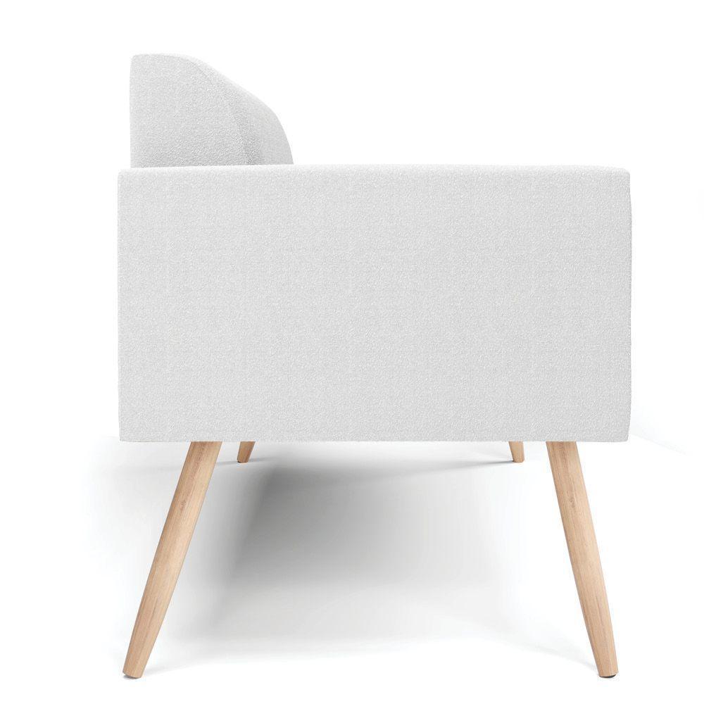 Sofá 2 Lugares Namoradeira Pé Palito Natural Marisa Bouclê Off White D03 - D'rossi - 6