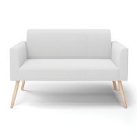 Sofá 2 Lugares Namoradeira Pé Palito Natural Marisa Bouclê Off White D03 - D'rossi - 5