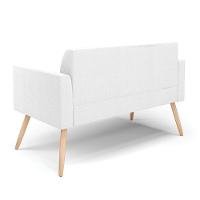 Sofá 2 Lugares Namoradeira Pé Palito Natural Marisa Bouclê Off White D03 - D'rossi - 7