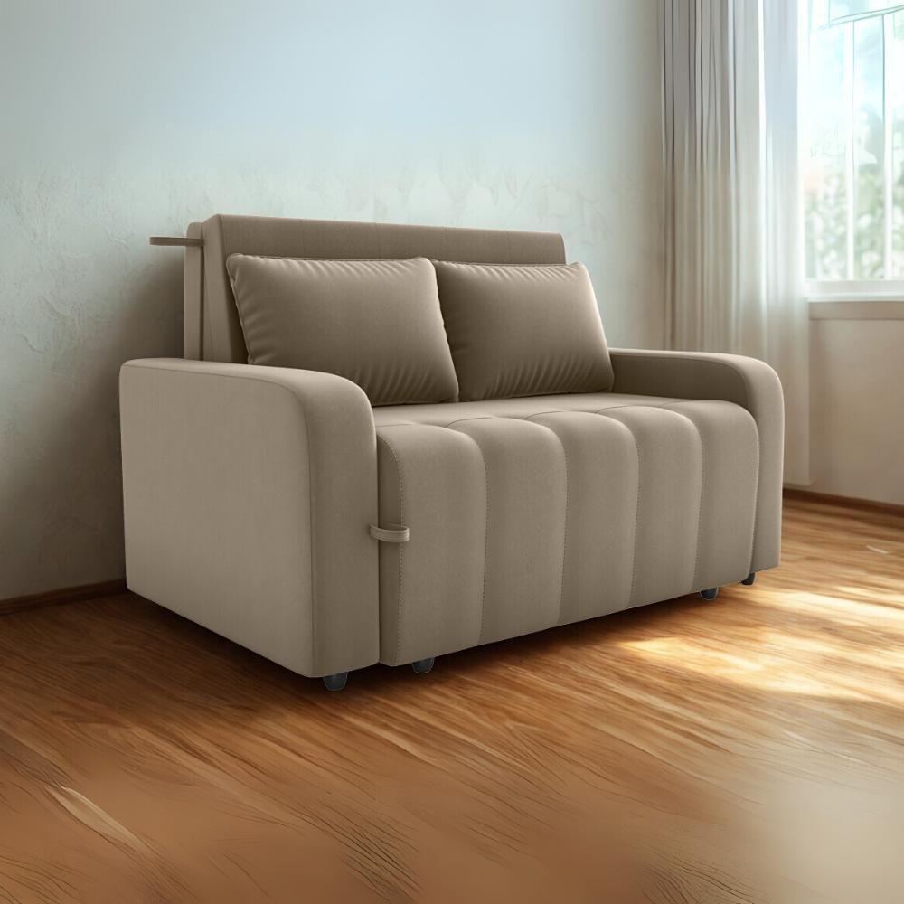 Sofa Cama 2 Lugares 138 Cm Amora Veludo Maserati Milani Store Marrom Claro - 8