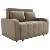 Sofa Cama 2 Lugares 138 Cm Amora Veludo Maserati Milani Store Marrom Claro - 1