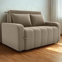 Sofa Cama 2 Lugares 138 Cm Amora Veludo Maserati Milani Store Marrom Claro - 2