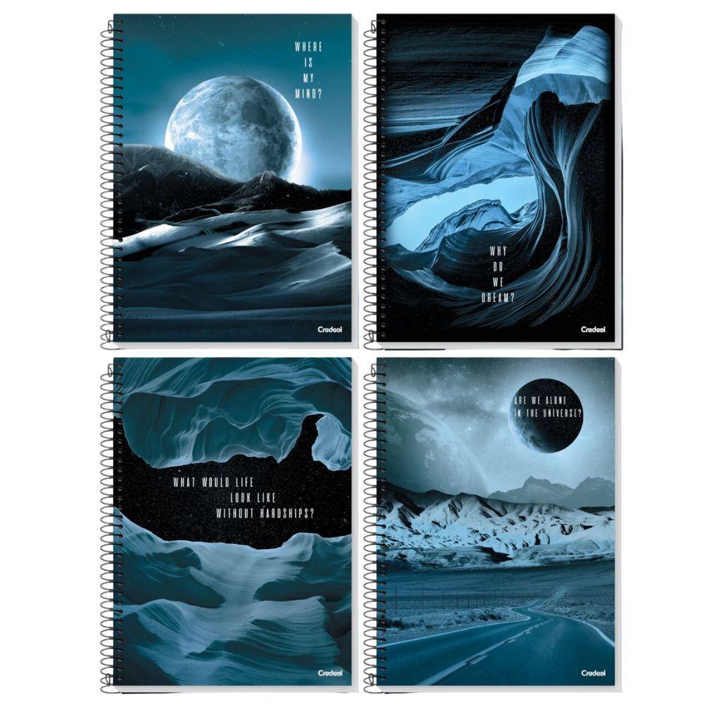 Caderno Espiral Capa Dura Universitário A4 80 Folhas 1 Matéria Credeal Estampa 2 - 2