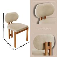 Conjunto Com 2 Cadeiras Madeira Nala Linho Off/Imbuia Nat. - 2