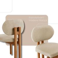 Conjunto Com 2 Cadeiras Madeira Nala Linho Off/Imbuia Nat. - 3
