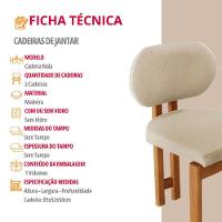Conjunto Com 2 Cadeiras Madeira Nala Linho Off/Imbuia Nat. - 4