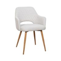 Kit 4 Cadeiras De Jantar Dakota Estrutura Aço Carbono Laminado Natural Com Estofado Linho Cru - 6