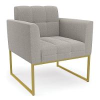 Namoradeira E 2 Poltronas Industrial Dourado Elisa Bouclê D03 - D?rossi Cor Cinza - 6