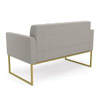 Namoradeira E 2 Poltronas Industrial Dourado Elisa Bouclê D03 - D?rossi Cor Cinza - 8