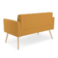 Sofá Namoradeira 2 Lugares Pé Palito Natural Elisa Bouclê D03 - D?rossi Cor Mostarda