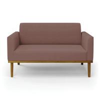 Sofá Namoradeira Base De Madeira Fixa Castanho Marisa Veludo D03 - D?rossi Cor Rose - 2