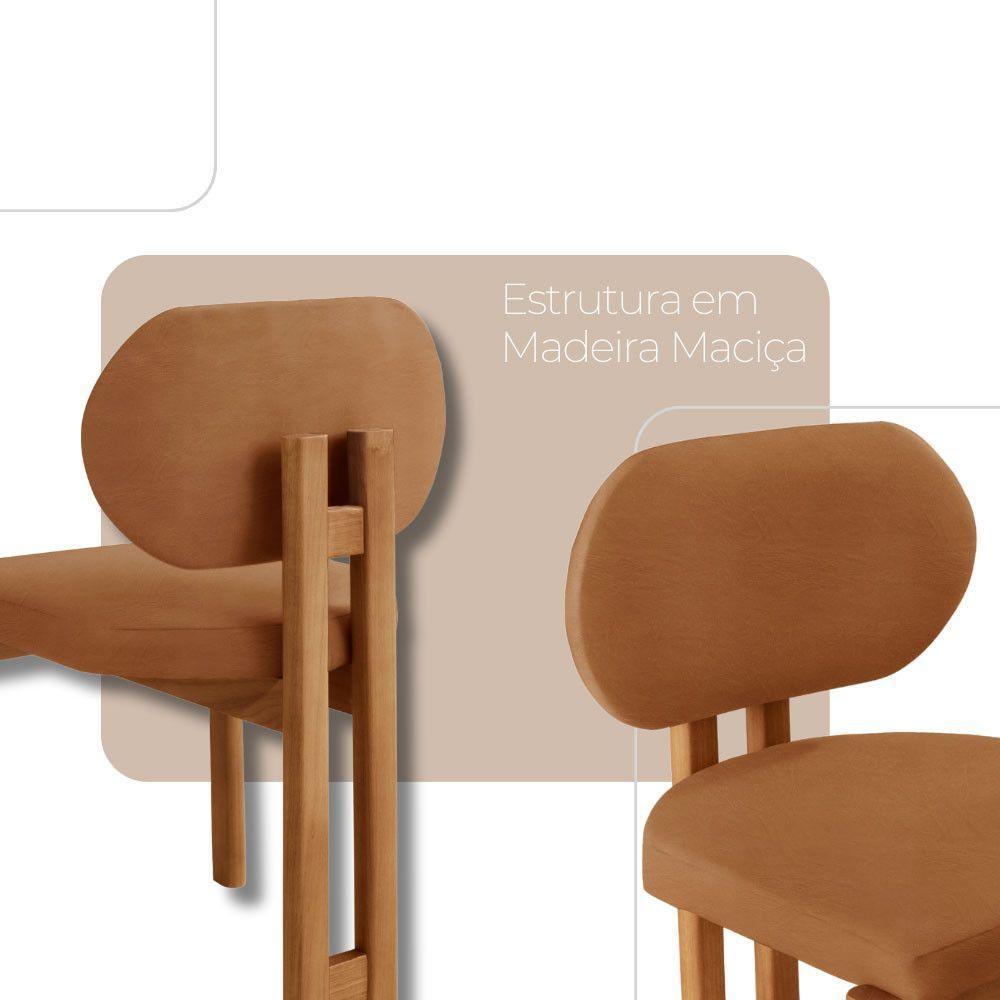 Conjunto Com 2 Cadeiras Madeira Nala Star Caramelo/Imbuia Nat. - 3