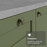 Kit Balcão + Cristaleira 70 Cm Vik Madesa 02 Branco/verde/branco - 2