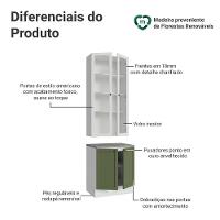 Kit Balcão + Cristaleira 70 Cm Vik Madesa 02 Branco/verde/branco - 10