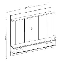 Painel Para TV Até 65 Polegadas Ripado Impressão 3D Com Nicho Viena Madeirado/Off White Caemmun