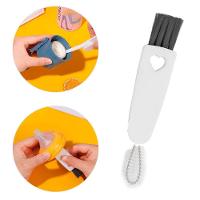 Escova De Limpeza Multiuso Para Teclado Cantos Frisos Notebooks 3 Em 1 Branco - 2