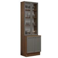 Kit Balcão + Cristaleira 70 Cm Vik Madesa 02 Rustic/cinza - 2