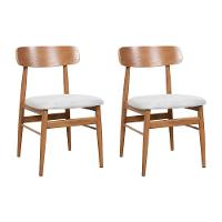 Kit 2 Cadeiras De Jantar Delta Estrutura Aço Carbono Laminado Natural Com Estofado Linho Cru - 1