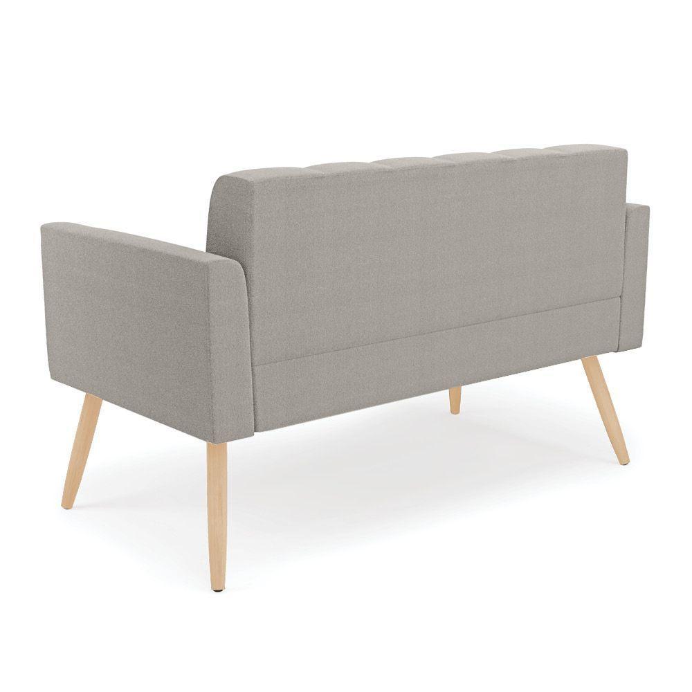 Sofá Namoradeira 2 Lugares Pé Palito Natural Elisa Bouclê D03 - D?rossi Cor Cinza - 3