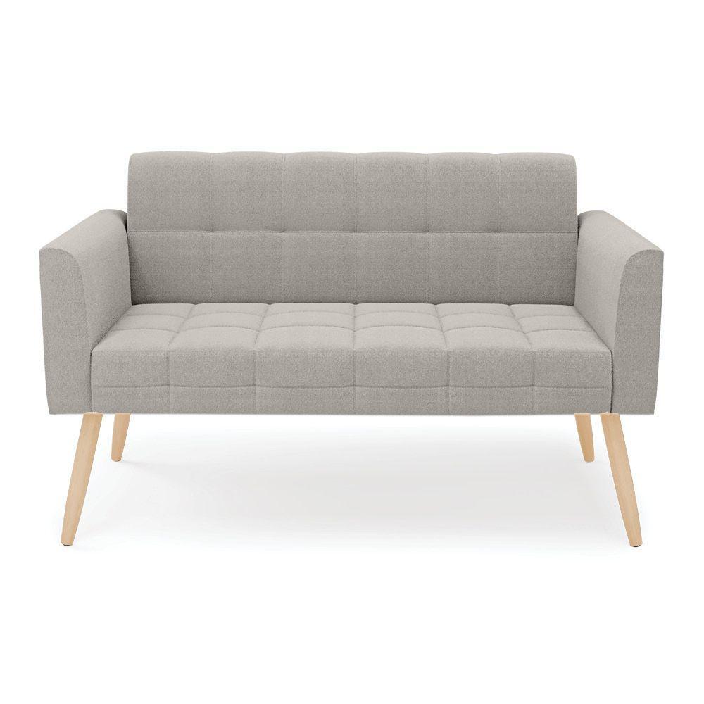 Sofá Namoradeira 2 Lugares Pé Palito Natural Elisa Bouclê D03 - D?rossi Cor Cinza - 6