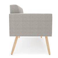 Sofá Namoradeira 2 Lugares Pé Palito Natural Elisa Bouclê D03 - D?rossi Cor Cinza