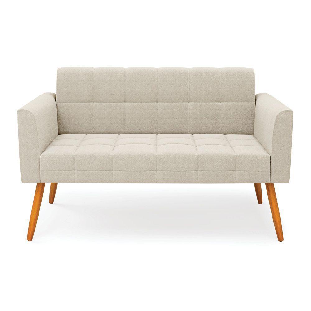 Namoradeira 2 Lugares Pé Palito Castanho Elisa Bouclê D03 - D?rossi Cor Bege - 5