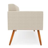 Namoradeira 2 Lugares Pé Palito Castanho Elisa Bouclê D03 - D?rossi Cor Bege - 6