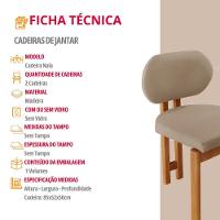 Conjunto Com 2 Cadeiras Madeira Nala Veludo Bege/Imbuia Nat. - 4