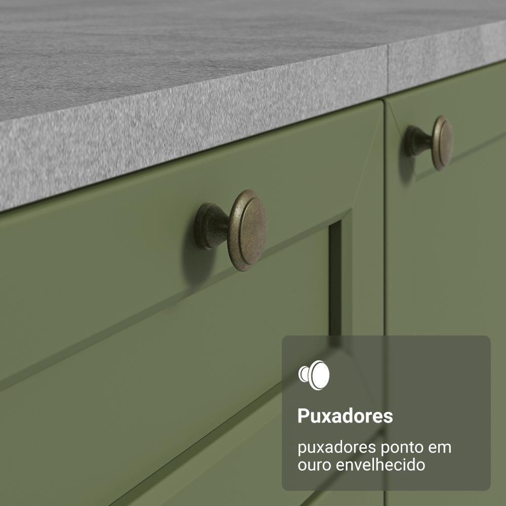 Kit Balcão + Cristaleira 70 Cm Vik Madesa 02 Branco/verde - 6