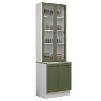 Kit Balcão + Cristaleira 70 Cm Vik Madesa 02 Branco/verde - 2