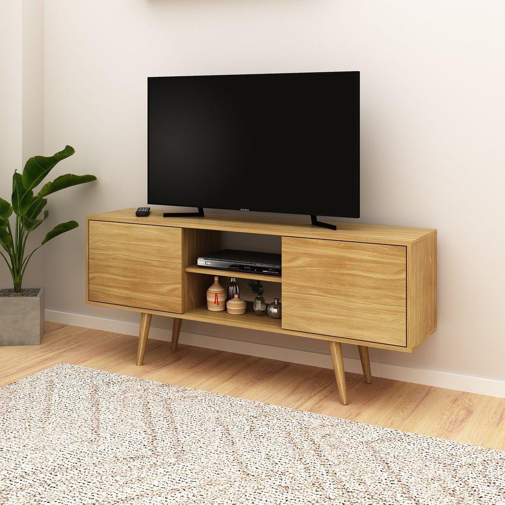 Rack Para Tv Até 42'' Com 2 Portas Amêndoa - 1