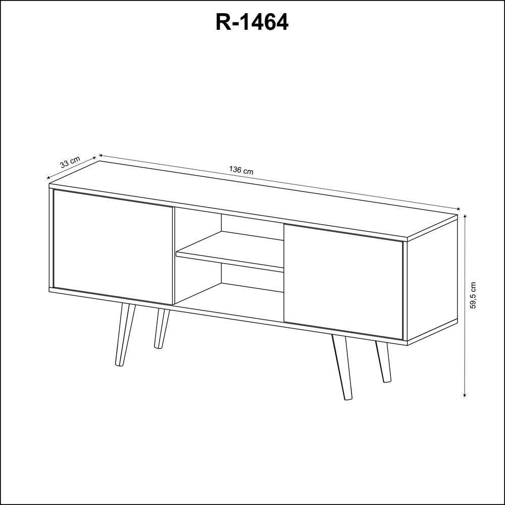 Rack Para Tv Até 42'' Com 2 Portas Amêndoa - 5
