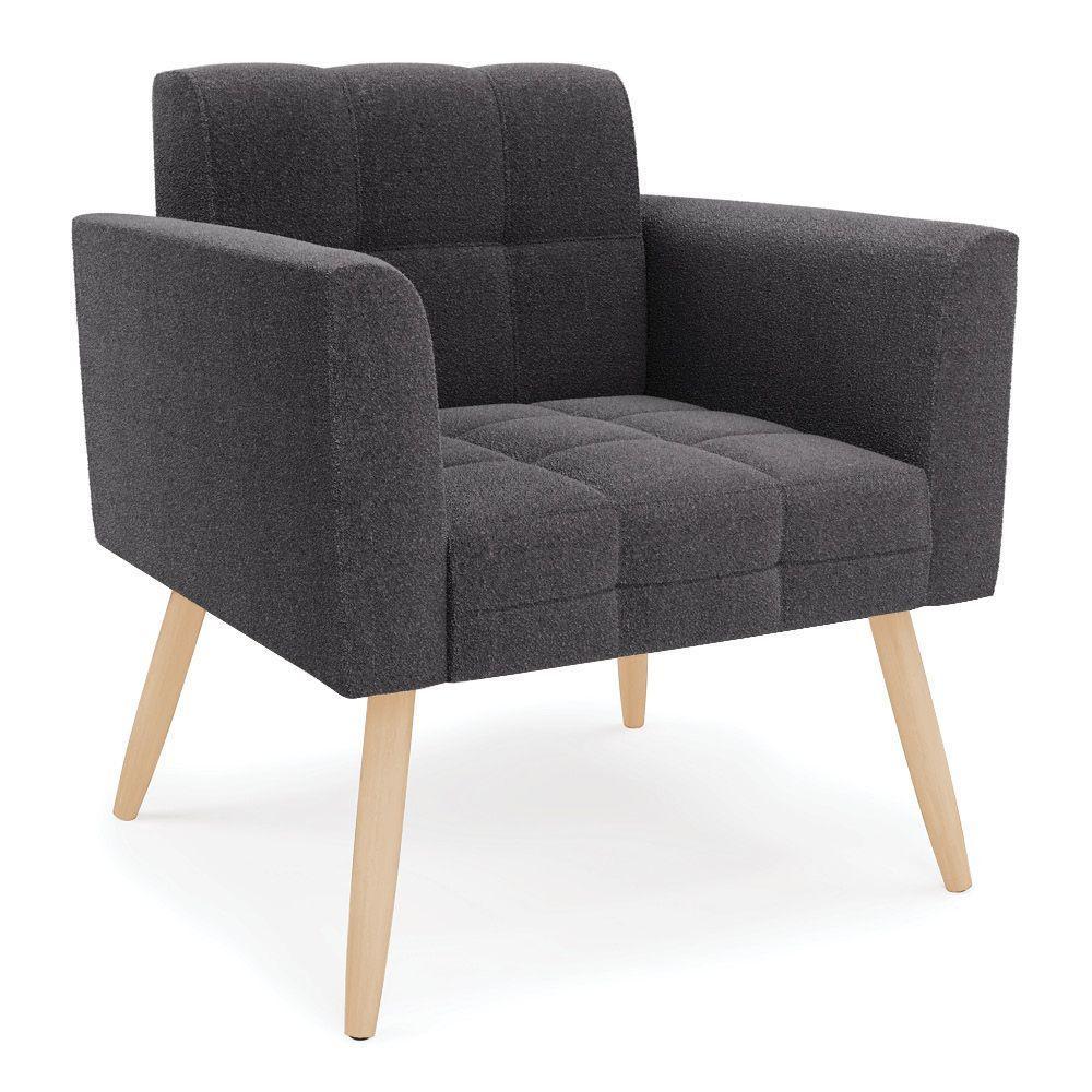 Namoradeira E Poltrona Pé Palito Natural Elisa Bouclê D03 - D?rossi Cor Grafite - 2