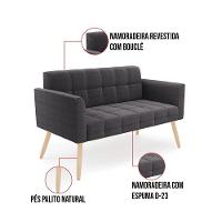 Namoradeira E Poltrona Pé Palito Natural Elisa Bouclê D03 - D?rossi Cor Grafite - 7